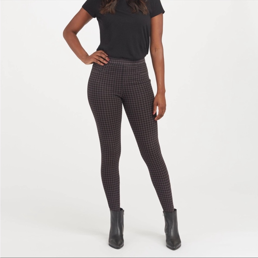 Spanx Jeanish Gray Houndstooth Leggings Women’s Size Small